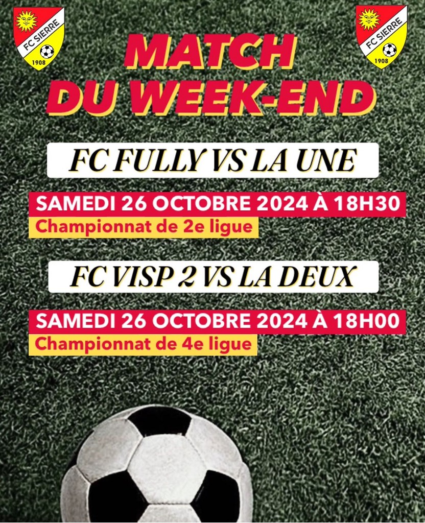 Match du week-end 25 octobre