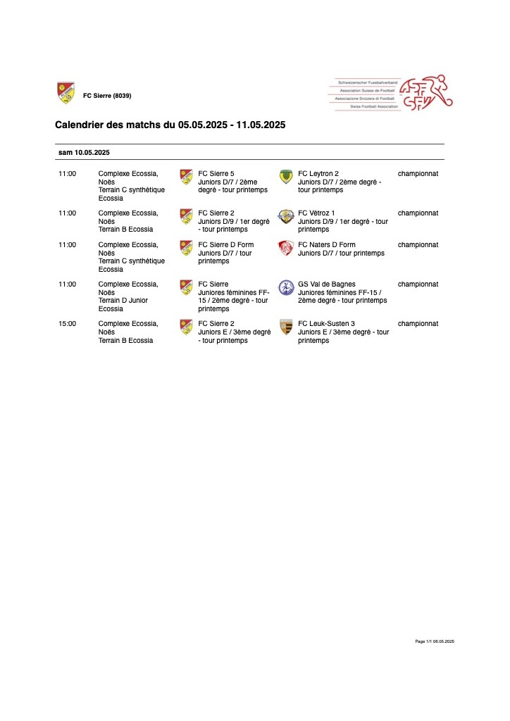 Match du week-end