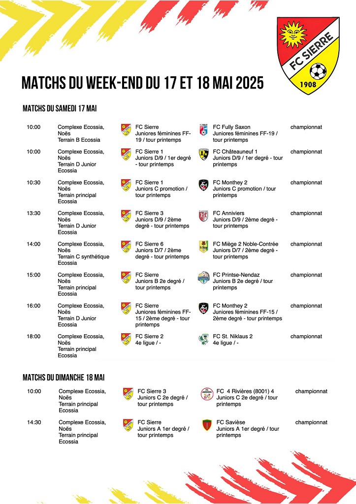 Match du week-end à domicile